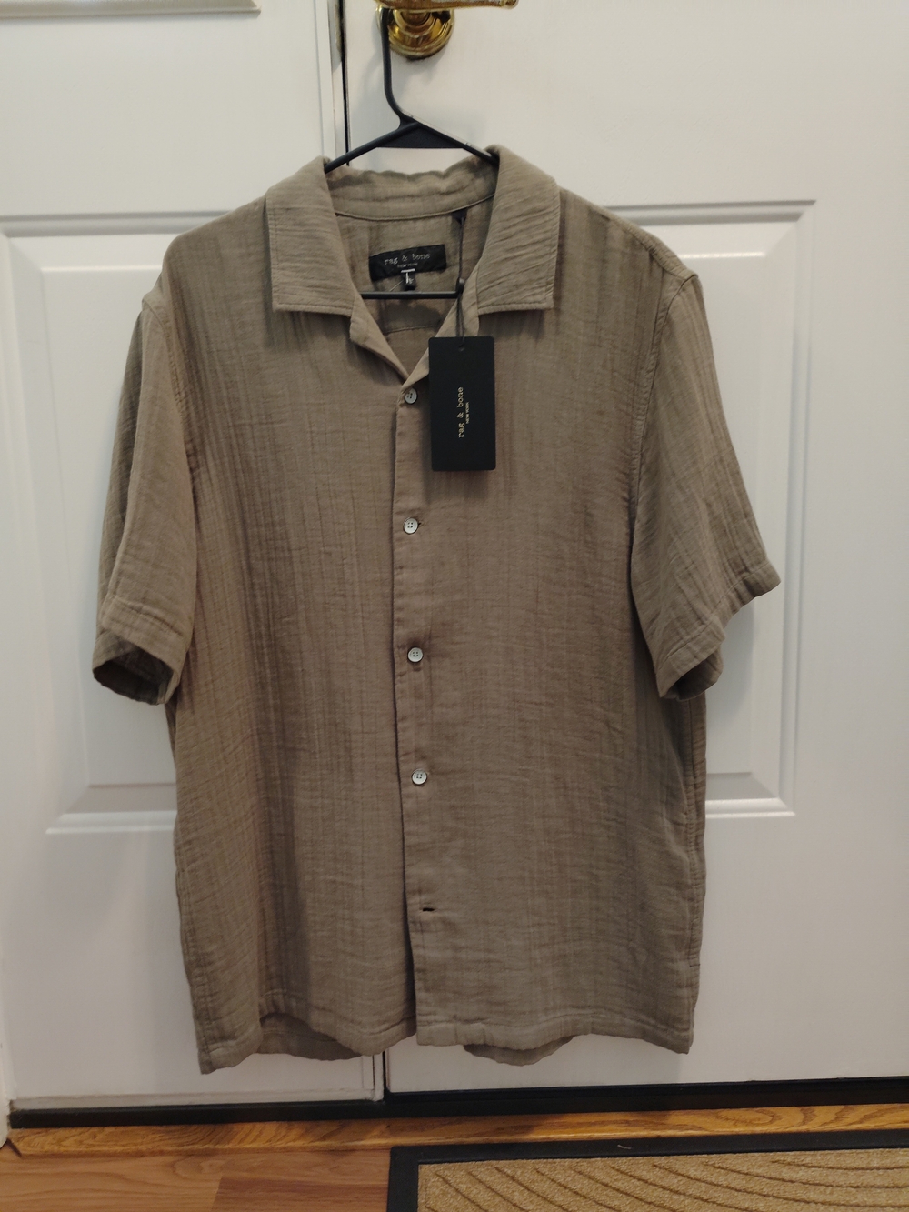 New Rag & Bone Men's Short-Sleeve Button-Down Shirt